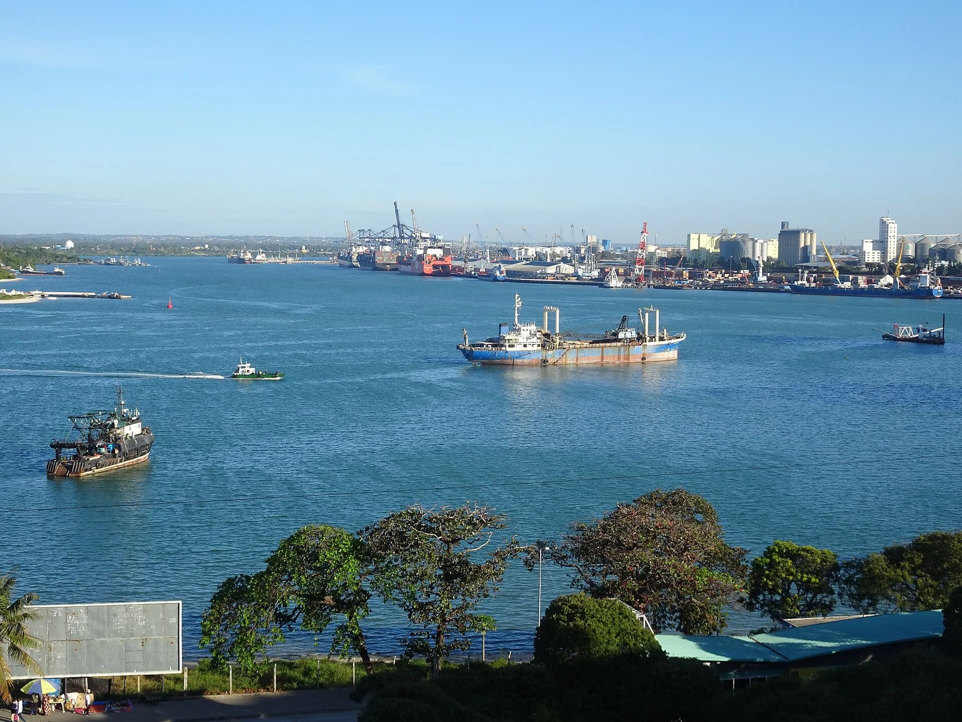 Dar es Salaam port and Indian Ocean coastline, Tanzania